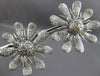 ESTATE EXTRA LARGE 5.75CT DIAMOND 18KT WHITE GOLD 3D SUN FLOWER CLIP ON EARRINGS