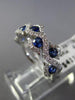 ESTATE WIDE 1.04CT DIAMOND & AAA SAPPHIRE 14KT WHITE GOLD WAVE ANNIVERSARY RING