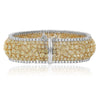 LARGE 44.21CT WHITE & FANCY YELLOW DIAMOND 18KT TWO TONE GOLD 3D TENNIS BRACELET