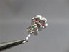 ESTATE .77CT DIAMOND & AAA RUBY 18KT WHITE GOLD 3D FLOWER FILIGREE STUD EARRINGS