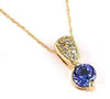 .78CT DIAMOND & AAA TANZANITE 14K YELLOW GOLD ROUND TEAR DROP SOLITAIRE PENDANT