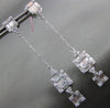 ESTATE 2.06CT DIAMOND 18KT WHITE GOLD CLUSTER SQUARE HANGING CHANDELIER EARRINGS