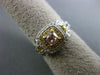 ESTATE GIA 1.0CT DIAMOND 18KT TRI COLOR GOLD 3D SQUARE HALO ENGAGEMENT RING