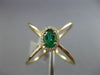 LARGE .53CT DIAMOND & AAA COLOMBIAN EMERALD 14K WHITE GOLD HALO CRISS CROSS RING