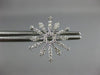 ESTATE LARGE .38CT DIAMOND 14KT WHITE GOLD 3D FLOWER SNOW FLAKE STUD EARRINGS