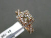 ESTATE 1.10CT DIAMOND 14K ROSE GOLD 3D SQUARE HALO INFINITY LOVE ENGAGEMENT RING