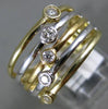 ESTATE WIDE .23CT DIAMOND 14K TWO TONE GOLD MULTI ROW GRADUATING BEZEL LOVE RING
