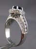 WIDE 1.85CT DIAMOND & SAPPHIRE 14KT WHITE GOLD 3D HALO FILIGREE ENGAGEMENT RING