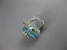 ESTATE LARGE 20.31CT DIAMOND & AAA BLUE TOPAZ 14K WHITE GOLD 3D CLIP ON EARRINGS