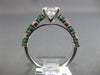 ESTATE 1.71CT DIAMOND & AAA EMERALD 14K WHITE GOLD SEMI ETERNITY ENGAGEMENT RING