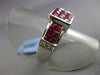 ESTATE WIDE 3.07CT DIAMOND & RUBY 18KT WHITE GOLD SQUARE FRIENDSHIP PROMISE RING