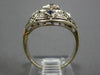 ANTIQUE WIDE .5CT OLD MINE DIAMOND & AAA SAPPHIRE 14K WHITE GOLD ENGAGEMENT RING