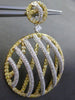 ESTATE LARGE 5.27CT WHITE & FANCY YELLOW DIAMOND 18KT TWO TONE GOLD 3D EARRINGS