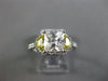 ESTATE 2.19CT DIAMOND & AAA YELLOW SAPPHIRE 14KT WHITE GOLD 3D ENGAGEMENT RING