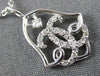 ESTATE .13CT DIAMOND 14K WHITE GOLD 3D CLASSIC OPEN FILIGREE BELL LOVE PENDANT