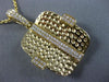 ESTATE .32CT DIAMOND 18KT YELLOW GOLD 3D SQUARE HAMMERED FLOATING FUN PENDANT