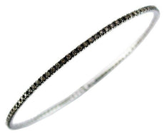 1.25CT CHOCOLATE FANCY DIAMOND 14KT WHITE GOLD 3D ETERNITY 2mm BANGLE BRACELET