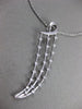 ESTATE LARGE .25CT DIAMOND 18KT WHITE GOLD 3D 3 ROW 23-STONE ELONGATED PENDANT