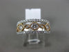 ESTATE WIDE .87CT DIAMOND 18KT WHITE & ROSE GOLD 3/4TH ETERNITY ANNIVERSARY RING