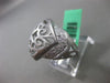 ESTATE LARGE .29CT DIAMOND 18K WHITE GOLD 3D HANDCRAFTED FILIGREE MATTE FUN RING