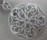 ESTATE EXTRA LARGE 2.55CT DIAMOND 14K WHITE GOLD 3D OPEN FILIGREE FLOWER PENDANT