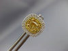ESTATE 1.47CT WHITE & FANCY YELLOW DIAMOND 18K 2 TONE GOLD CLASSIC STUD EARRINGS