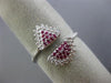 ESTATE WIDE .37CT DIAMOND & AAA RUBY 14KT WHITE GOLD 3D PAVE SEMI ETERNITY RING