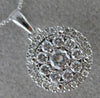 ESTATE .50CT DIAMOND 14KT WHITE GOLD 3D SOLITAIRE CLUSTER HALO FLOATING PENDANT