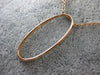 ESTATE LARGE .21CT DIAMOND 18KT ROSE GOLD 3D PAVE OPEN OVAL FLOATING FUN PENDANT