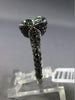 ESTATE 2.50CT DIAMOND & TZAVORITE 14KT WHITE BLACK GOLD 3D 4 CLOVER FLOWER RING