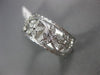 ANTIQUE .42CT DIAMOND 14KT WHITE GOLD 3D FLOWER FILIGREE ETERNITY RING #22243