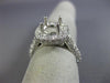 ESTATE WIDE 1.32CT DIAMOND 14K WHITE GOLD SQUARE HALO SEMI MOUNT ENGAGEMENT RING
