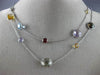 ESTATE LARGE & LONG 36.0CT AAA MULTI GEM 14KT WHITE GOLD 3D BY THE YARD NECKLACE