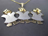 ESTATE 14KT YELLOW & WHITE GOLD 3D THREE GIRLS FLOATING PENDANT & CHAIN #24277