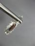 ESTATE LARGE & WIDE .50CT DIAMOND 14KT WHITE GOLD FILIGREE HOOP HANGING EARRINGS