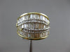 ESTATE WIDE 3.18CT DIAMOND 14K YELLOW GOLD 3D MULTI ROW WEDDING ANNIVERSARY RING