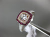 ESTATE 1.32CT DIAMOND & AAA RUBY 14KT WHITE & ROSE GOLD 3D HALO ENGAGEMENT RING