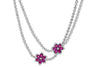 LARGE 29.39CT DIAMOND & AAA RUBY 18KT WHITE GOLD DOUBLE STRAND COCKTAIL NECKLACE