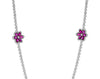 LARGE 29.39CT DIAMOND & AAA RUBY 18KT WHITE GOLD DOUBLE STRAND COCKTAIL NECKLACE