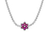 LARGE 29.39CT DIAMOND & AAA RUBY 18KT WHITE GOLD DOUBLE STRAND COCKTAIL NECKLACE