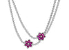 LARGE 29.39CT DIAMOND & AAA RUBY 18KT WHITE GOLD DOUBLE STRAND COCKTAIL NECKLACE