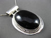 ESTATE LARGE 925 SILVER & AAA BLACK ONYX OVAL MILGRAIN FLOATING PENDANT #2967