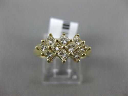 ESTATE WIDE 1.04CT PRINCESS DIAMOND 14KT YELLOW GOLD INVISIBLE ANNIVERSARY RING