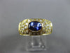 ESTATE WIDE 2.10CT DIAMOND & AAA TANZANITE 18KT YELLOW GOLD 3D ETOILE BEZEL RING