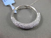 ESTATE LARGE .59CT DIAMOND 14KT WHITE GOLD 3D 3 ROW CIRCULAR FLOATING PENDANT