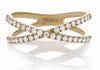ESTATE .32CT DIAMOND 14KT YELLOW GOLD 3D CLASSIC CRISS CROSS INFINITY LOVE RING