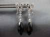 ESTATE 6.40CT DIAMOND & EXTRA FACETED ONYX 14KT WHITE GOLD BOW HANGING EARRINGS
