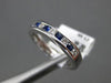 ESTATE .48CT DIAMOND & SAPPHIRE 18K WHITE GOLD 3D SEMI ETERNITY ANNIVERSARY RING