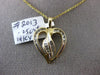 ESTATE .25CT DIAMOND 14KT YELLOW GOLD 3D OPEN HEART FLOATING LOVE PENDANT