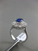 ESTATE 2.54CT DIAMOND & SAPPHIRE 18KT WHITE GOLD 3D OVAL CLASSIC ENGAGEMENT RING
